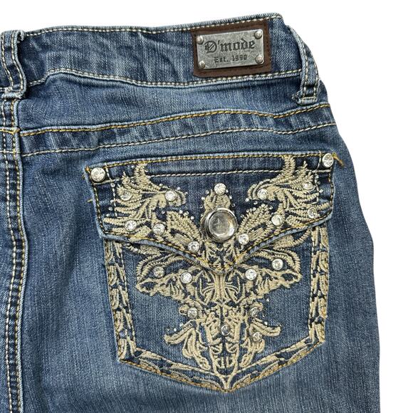 Vintage 90s D'Mode Flair Bootcut Jeans Embellished Rhinestone Size 11 - Picture 5 of 5